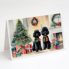 Load image into Gallery viewer, Poodle Cozy Christmas Greeting Cards - Blank Note Cards – 8-Pack of Artist-Designed Cards with Envelopes