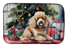 Load image into Gallery viewer, Poodle Cozy Christmas Dish Drying Mat