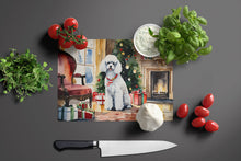 Load image into Gallery viewer, Poodle Cozy Christmas Glass Cutting Boards – Durable, Decorative Kitchen Art Large