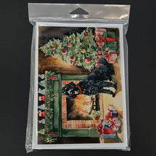 Load image into Gallery viewer, Portuguese Water Dog Cozy Christmas Greeting Cards - Blank Note Cards – 8-Pack of Artist-Designed Cards with Envelopes