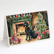 Load image into Gallery viewer, Portuguese Water Dog Cozy Christmas Greeting Cards - Blank Note Cards – 8-Pack of Artist-Designed Cards with Envelopes