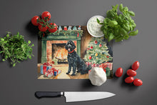Load image into Gallery viewer, Portuguese Water Dog Cozy Christmas Glass Cutting Boards – Durable, Decorative Kitchen Art Large