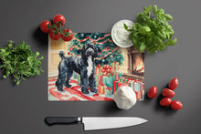 Load image into Gallery viewer, Portuguese Water Dog Cozy Christmas Glass Cutting Boards – Durable, Decorative Kitchen Art Large