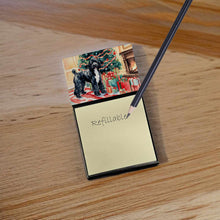 Load image into Gallery viewer, Portuguese Water Dog Cozy Christmas Sticky Note Holder- Refiilable Desk Accessory Note Pad