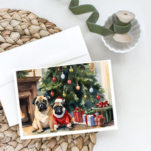 Load image into Gallery viewer, Pug Cozy Christmas Greeting Cards - Blank Note Cards – 8-Pack of Artist-Designed Cards with Envelopes