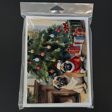 Load image into Gallery viewer, Pug Cozy Christmas Greeting Cards - Blank Note Cards – 8-Pack of Artist-Designed Cards with Envelopes