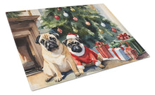 Load image into Gallery viewer, Pug Cozy Christmas Glass Cutting Boards – Durable, Decorative Kitchen Art Large