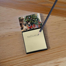 Load image into Gallery viewer, Pug Cozy Christmas Sticky Note Holder- Refiilable Desk Accessory Note Pad