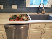 Load image into Gallery viewer, Redbone Coonhound Cozy Christmas Dish Drying Mat