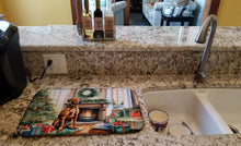 Load image into Gallery viewer, Rhodesian Ridgeback Cozy Christmas Dish Drying Mat