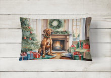 Load image into Gallery viewer, Rhodesian Ridgeback Cozy Christmas Throw Pillow