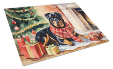 Load image into Gallery viewer, Rottweiler Cozy Christmas Glass Cutting Boards – Durable, Decorative Kitchen Art Large