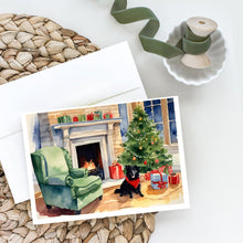 Load image into Gallery viewer, Schipperke Cozy Christmas Greeting Cards - Blank Note Cards – 8-Pack of Artist-Designed Cards with Envelopes