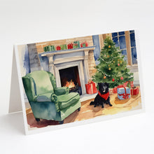 Load image into Gallery viewer, Schipperke Cozy Christmas Greeting Cards - Blank Note Cards – 8-Pack of Artist-Designed Cards with Envelopes