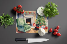 Load image into Gallery viewer, Schipperke Cozy Christmas Glass Cutting Boards – Durable, Decorative Kitchen Art Large
