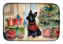 Load image into Gallery viewer, Scottish Terrier Cozy Christmas Dish Drying Mat