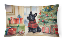 Load image into Gallery viewer, Scottish Terrier Cozy Christmas Throw Pillow