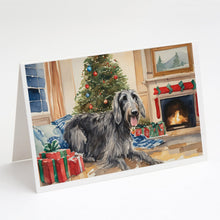 Load image into Gallery viewer, Scottish Deerhound Cozy Christmas Greeting Cards - Blank Note Cards – 8-Pack of Artist-Designed Cards with Envelopes