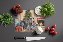 Load image into Gallery viewer, Scottish Deerhound Cozy Christmas Glass Cutting Boards – Durable, Decorative Kitchen Art Large
