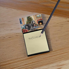 Load image into Gallery viewer, Scottish Deerhound Cozy Christmas Sticky Note Holder- Refiilable Desk Accessory Note Pad