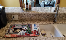 Load image into Gallery viewer, Sealyham Terrier Cozy Christmas Dish Drying Mat