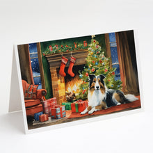 Load image into Gallery viewer, Sheltie Cozy Christmas Greeting Cards - Blank Note Cards – 8-Pack of Artist-Designed Cards with Envelopes