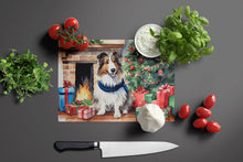 Load image into Gallery viewer, Sheltie Cozy Christmas Glass Cutting Boards – Durable, Decorative Kitchen Art Large
