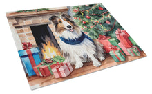 Load image into Gallery viewer, Sheltie Cozy Christmas Glass Cutting Boards – Durable, Decorative Kitchen Art Large