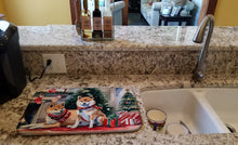 Load image into Gallery viewer, Shiba Inu Cozy Christmas Dish Drying Mat