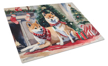 Load image into Gallery viewer, Shiba Inu Cozy Christmas Glass Cutting Boards – Durable, Decorative Kitchen Art Large