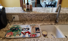 Load image into Gallery viewer, Shih Tzu Cozy Christmas Dish Drying Mat