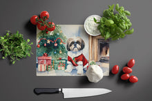 Load image into Gallery viewer, Shih Tzu Cozy Christmas Glass Cutting Boards – Durable, Decorative Kitchen Art Large