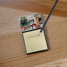 Load image into Gallery viewer, Shih Tzu Cozy Christmas Sticky Note Holder- Refiilable Desk Accessory Note Pad