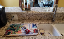 Load image into Gallery viewer, Shih Tzu Cozy Christmas Dish Drying Mat