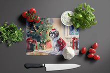 Load image into Gallery viewer, Shih Tzu Cozy Christmas Glass Cutting Boards – Durable, Decorative Kitchen Art Large