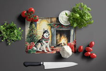 Load image into Gallery viewer, Siberian Husky Cozy Christmas Glass Cutting Boards – Durable, Decorative Kitchen Art Large