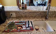 Load image into Gallery viewer, Siberian Husky Cozy Christmas Dish Drying Mat