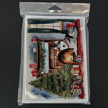 Load image into Gallery viewer, Siberian Husky Cozy Christmas Greeting Cards - Blank Note Cards – 8-Pack of Artist-Designed Cards with Envelopes