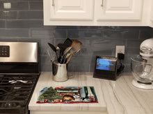 Load image into Gallery viewer, Siberian Husky Cozy Christmas Glass Cutting Boards – Durable, Decorative Kitchen Art Large