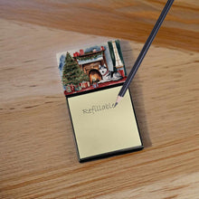 Load image into Gallery viewer, Siberian Husky Cozy Christmas Sticky Note Holder- Refiilable Desk Accessory Note Pad