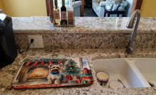 Load image into Gallery viewer, Silky Terrier Cozy Christmas Dish Drying Mat