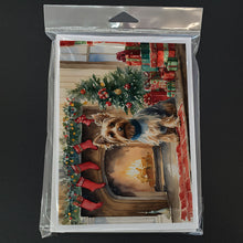 Load image into Gallery viewer, Silky Terrier Cozy Christmas Greeting Cards - Blank Note Cards – 8-Pack of Artist-Designed Cards with Envelopes
