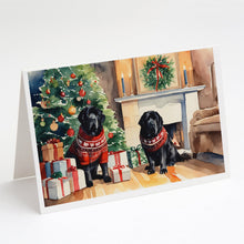 Load image into Gallery viewer, Tibetan Mastiff Cozy Christmas Greeting Cards - Blank Note Cards – 8-Pack of Artist-Designed Cards with Envelopes
