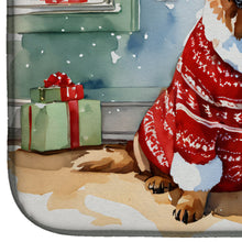 Load image into Gallery viewer, Tibetan Mastiff Cozy Christmas Dish Drying Mat