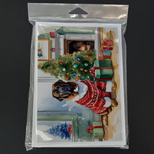 Load image into Gallery viewer, Tibetan Mastiff Cozy Christmas Greeting Cards - Blank Note Cards – 8-Pack of Artist-Designed Cards with Envelopes