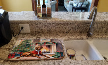 Load image into Gallery viewer, Vizsla Cozy Christmas Dish Drying Mat