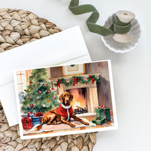 Load image into Gallery viewer, Vizsla Cozy Christmas Greeting Cards - Blank Note Cards – 8-Pack of Artist-Designed Cards with Envelopes