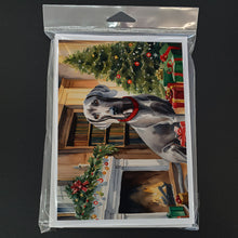 Load image into Gallery viewer, Weimaraner Cozy Christmas Greeting Cards - Blank Note Cards – 8-Pack of Artist-Designed Cards with Envelopes