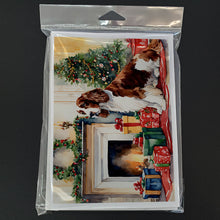 Load image into Gallery viewer, Welsh Springer Spaniel Cozy Christmas Greeting Cards - Blank Note Cards – 8-Pack of Artist-Designed Cards with Envelopes
