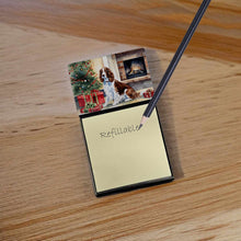 Load image into Gallery viewer, Welsh Springer Spaniel Cozy Christmas Sticky Note Holder- Refiilable Desk Accessory Note Pad